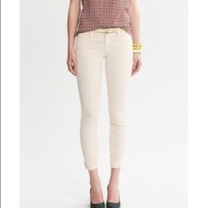 Banana Republic ivory corduroy skinny ankle
